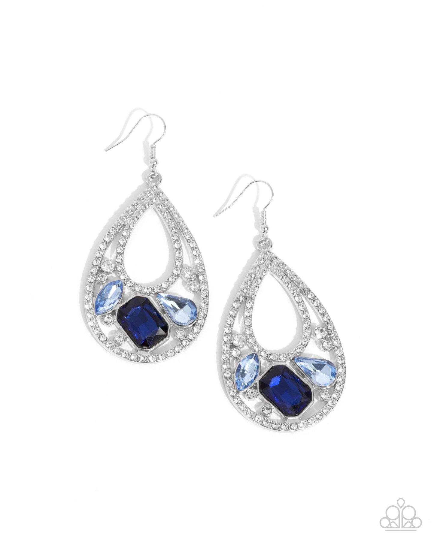 Teardrop Trifecta - Blue - Paparazzi Earrings