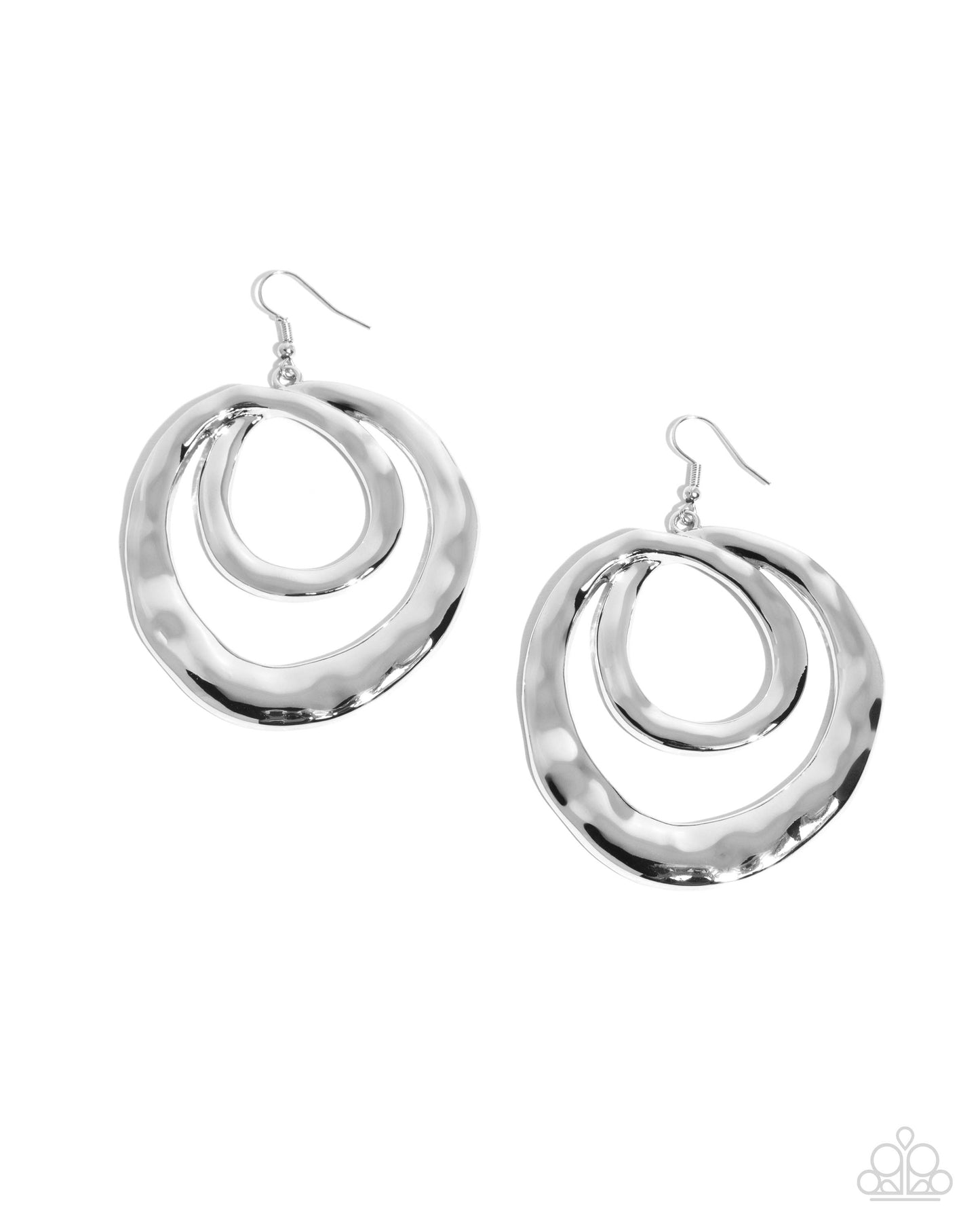 Subtle Swirls - Silver - Paparazzi. Earrings