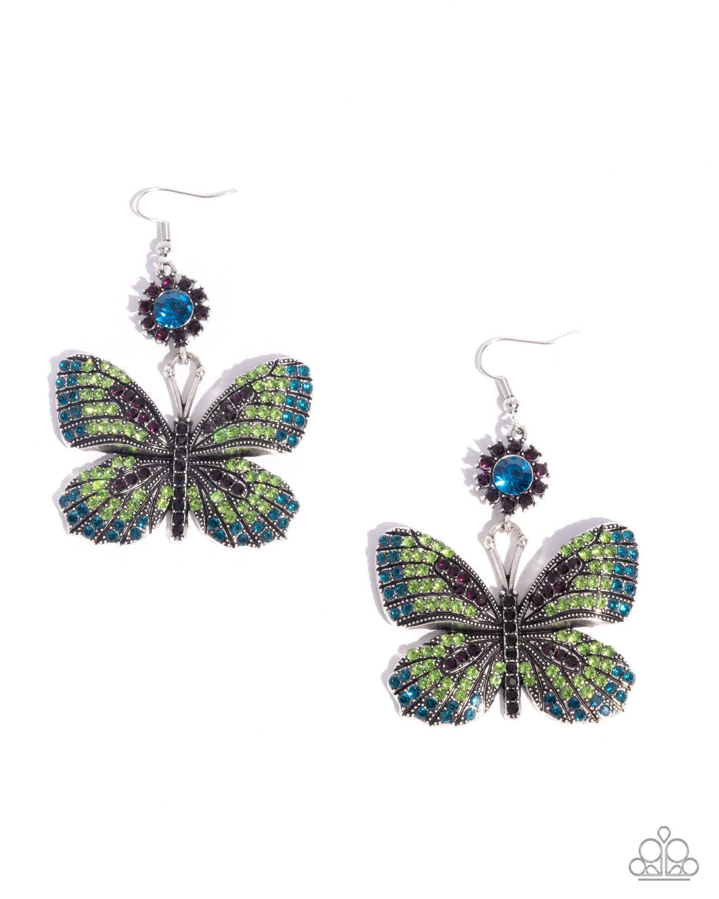 Fluttering Feature - Green - Paparazzi Earrings
