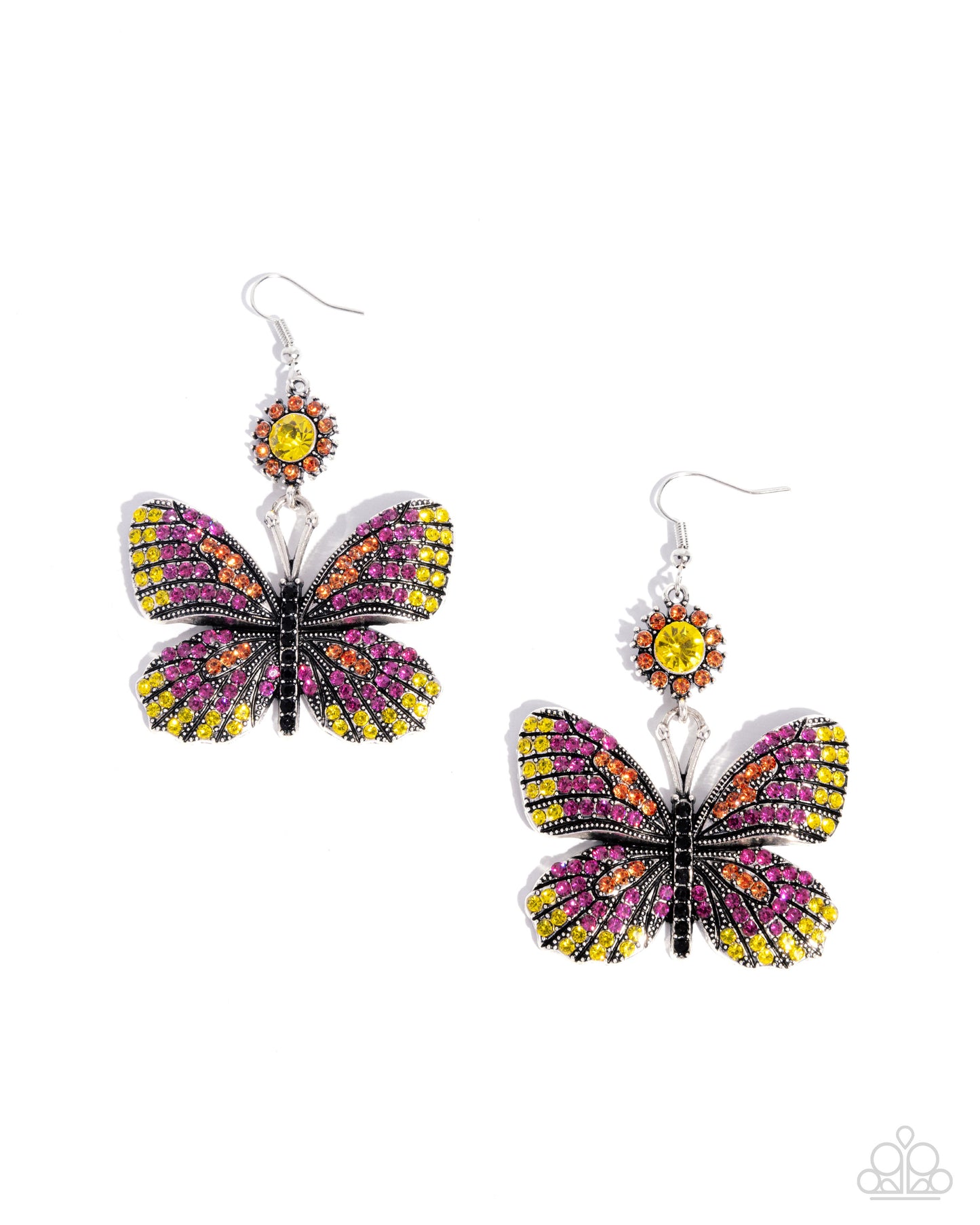 Fluttering Feature - Pink - Paparazzi Earrings