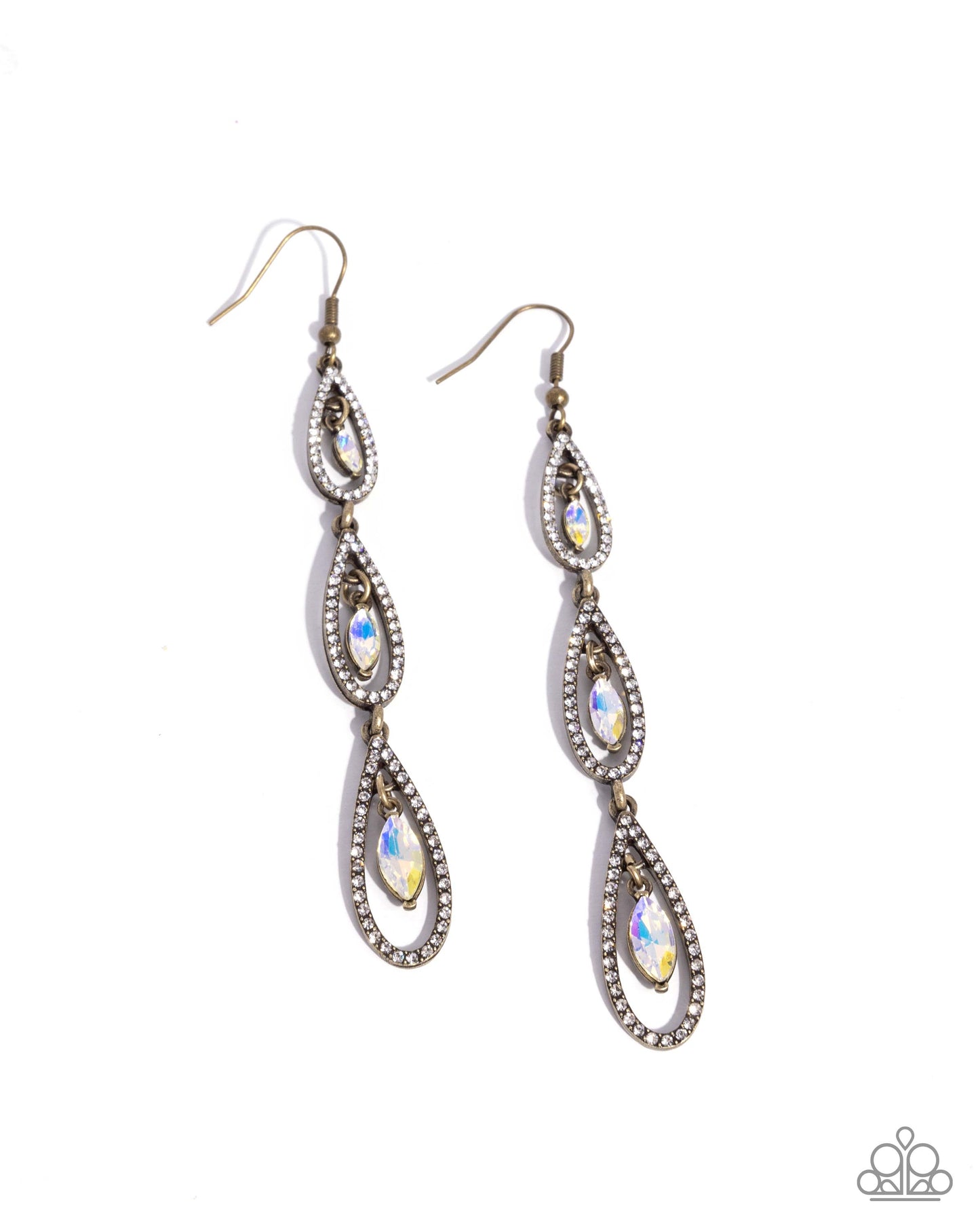 Teardrop Tenure - Brass - Paparazzi Earrings