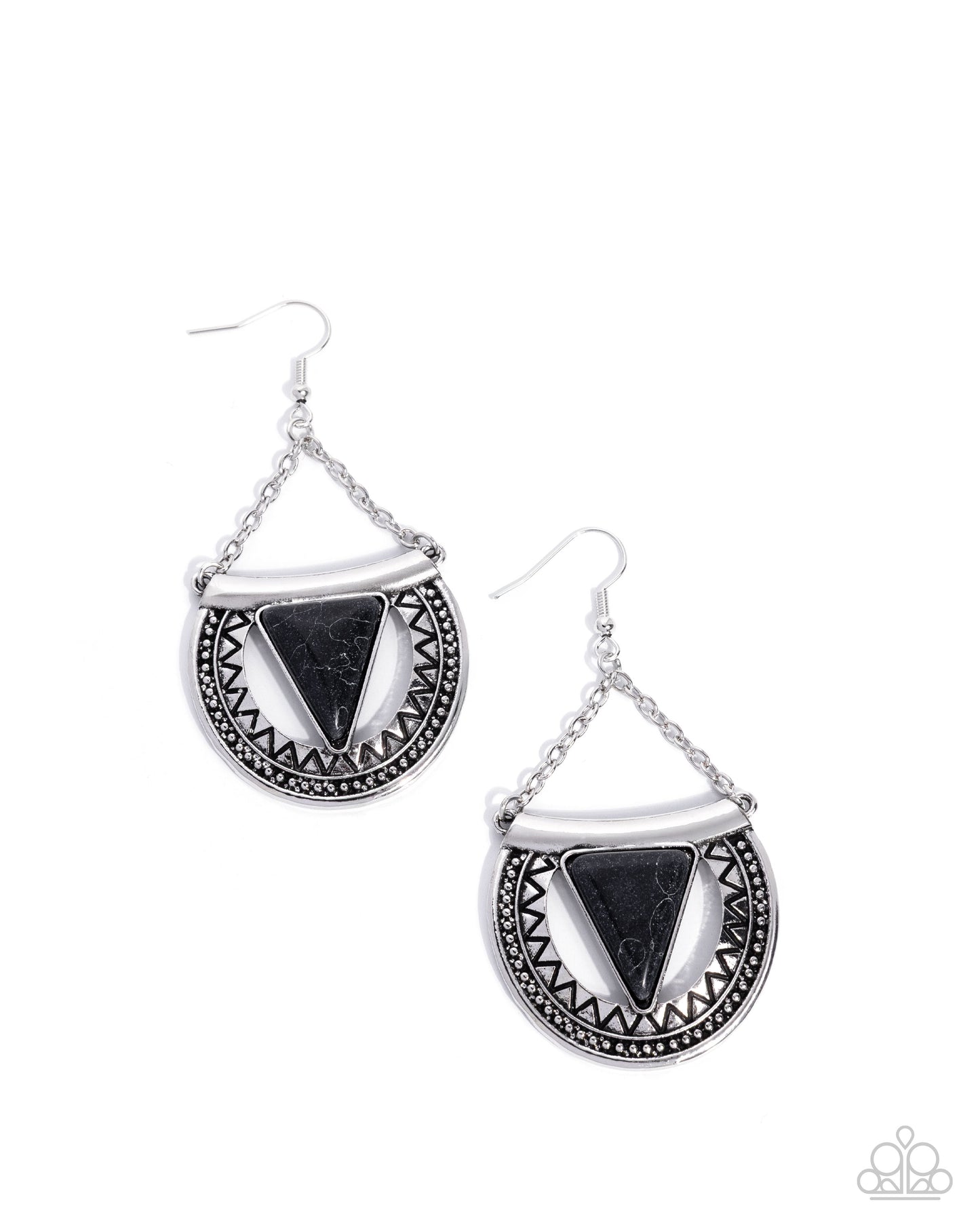 Adorably Ancient - Black - Paparazzi Earrings