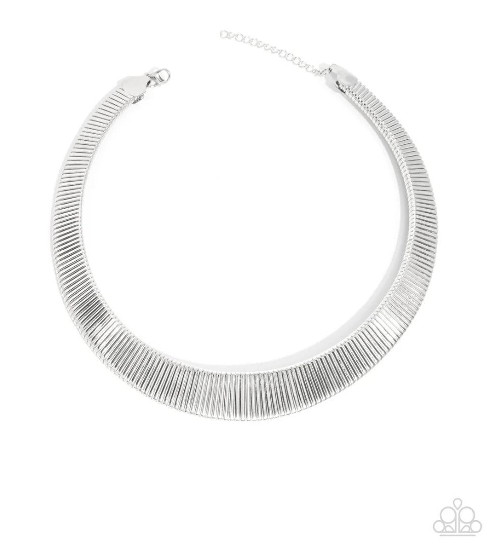 Necklace Fringe Formal - Silver - Paparazzi Necklace
