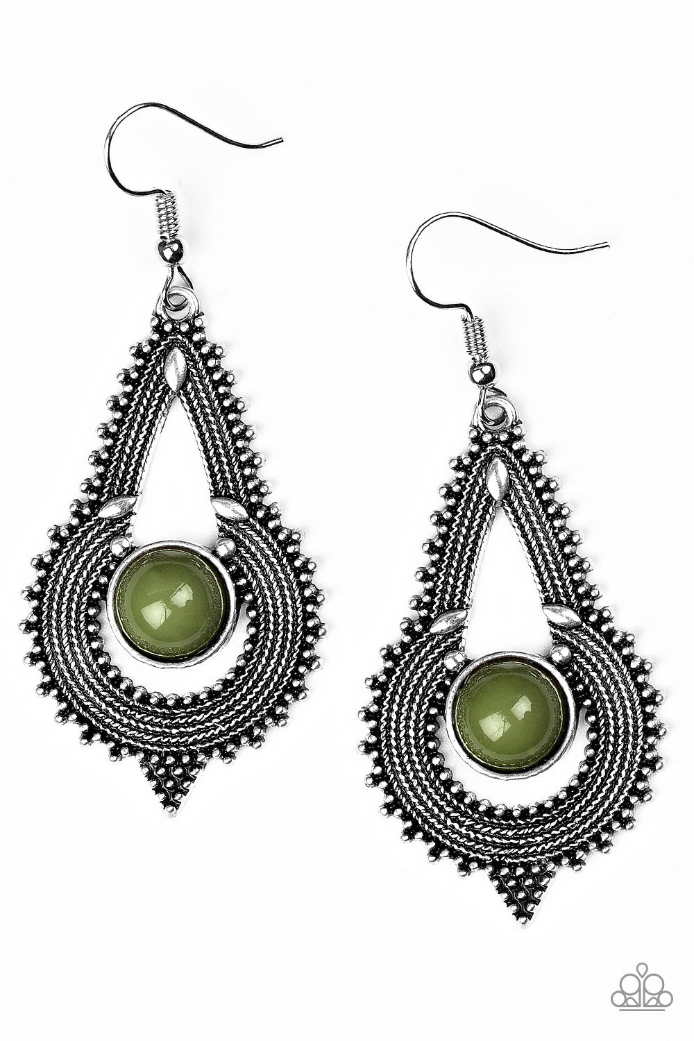 Zoomin Zumba - Green Fish Hook Earrings
