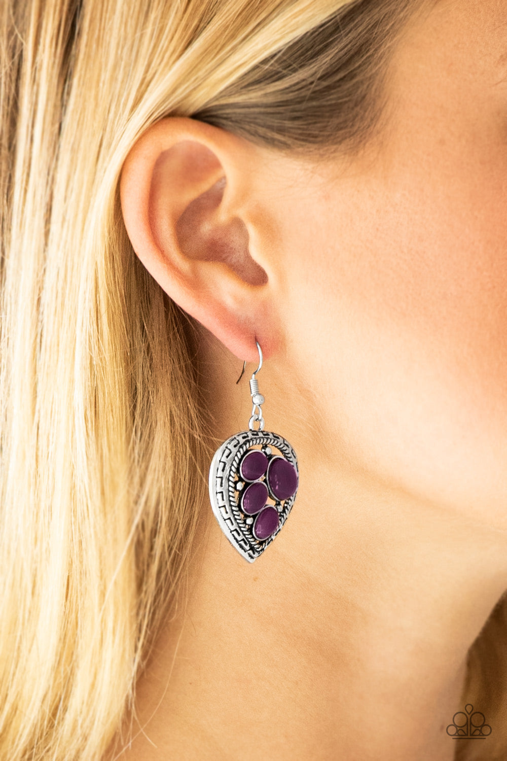 Wild Heart Wonder - Purple Fish Hook Earrings