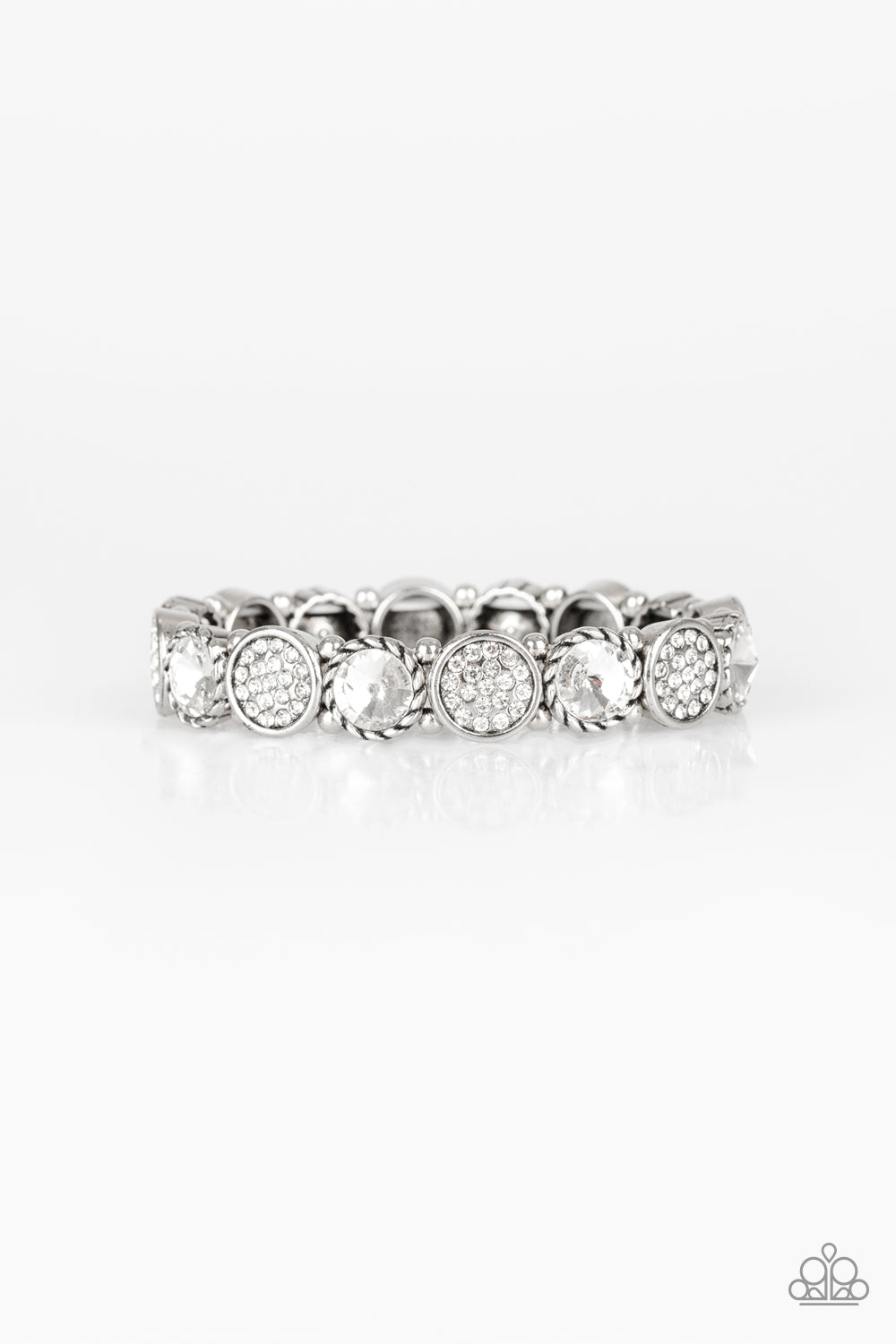 Take A Moment To Reflect - White Bracelet