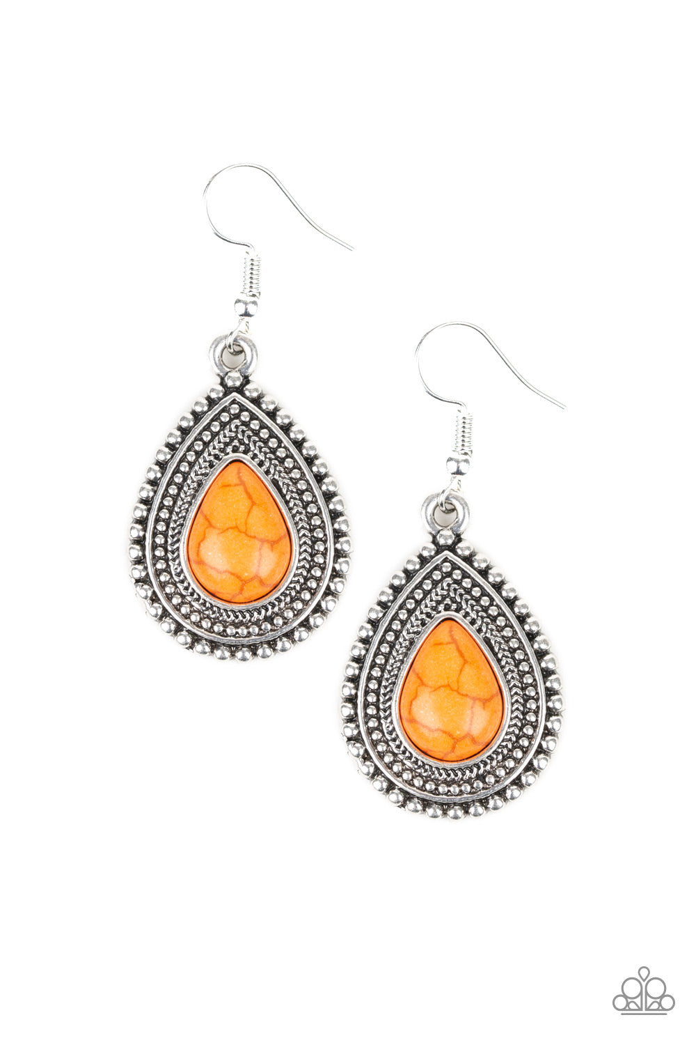 Happy Horizons - Orange Fish Hook Earrings