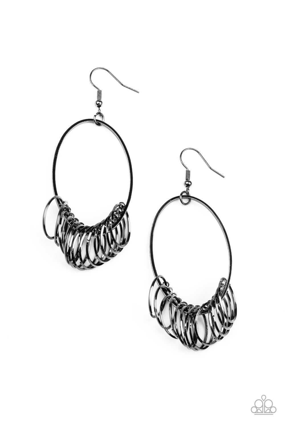 Halo Effect - Black - Paparazzi Earrings