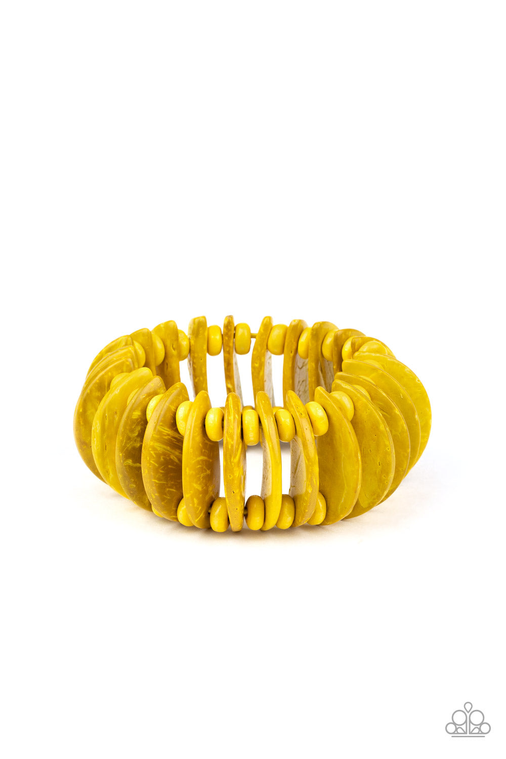 Tropical Tiki Bar - Yellow - Paparazzi Wood Bracelet