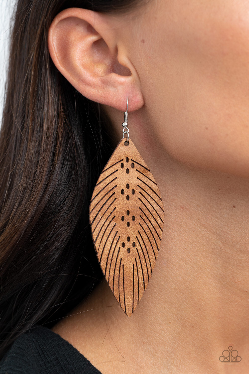 Wherever The Wind Takes Me - Brown Fish Hook Earrings