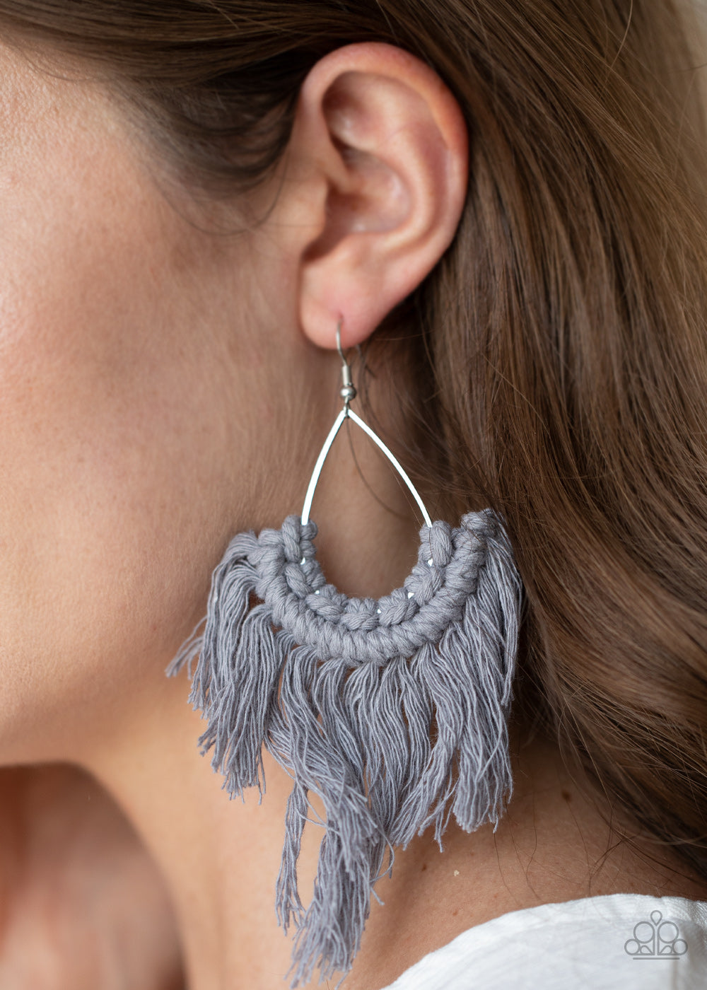 Wanna Piece Of Macrame? - Silver Earrings
