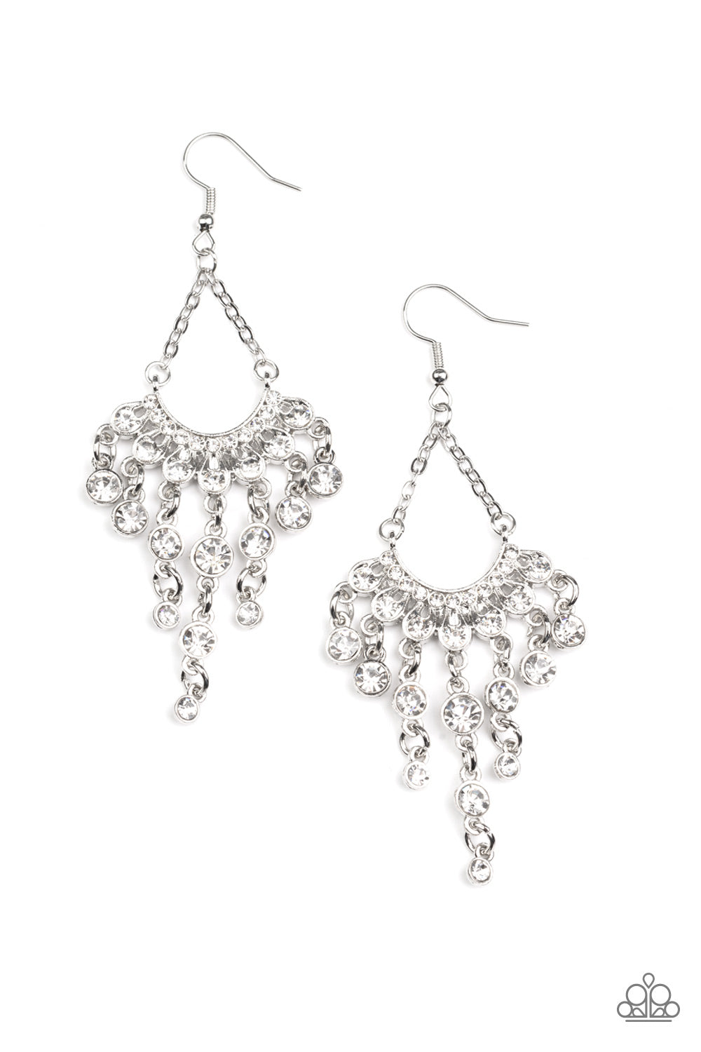 Commanding Candescence - White - Paparazzi Earrings