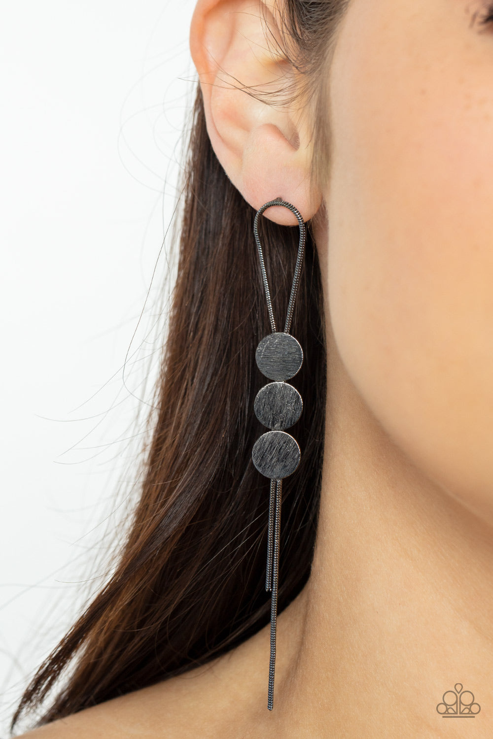 Bolo Beam - Black - Paparazzi Earrings