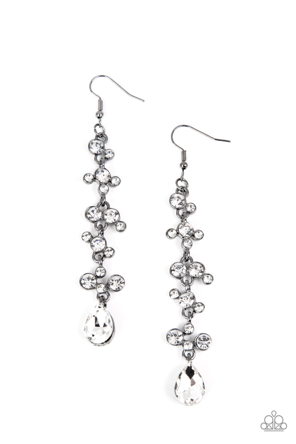 Wedding Day Dazzle - Black - Paparazzi Earrings