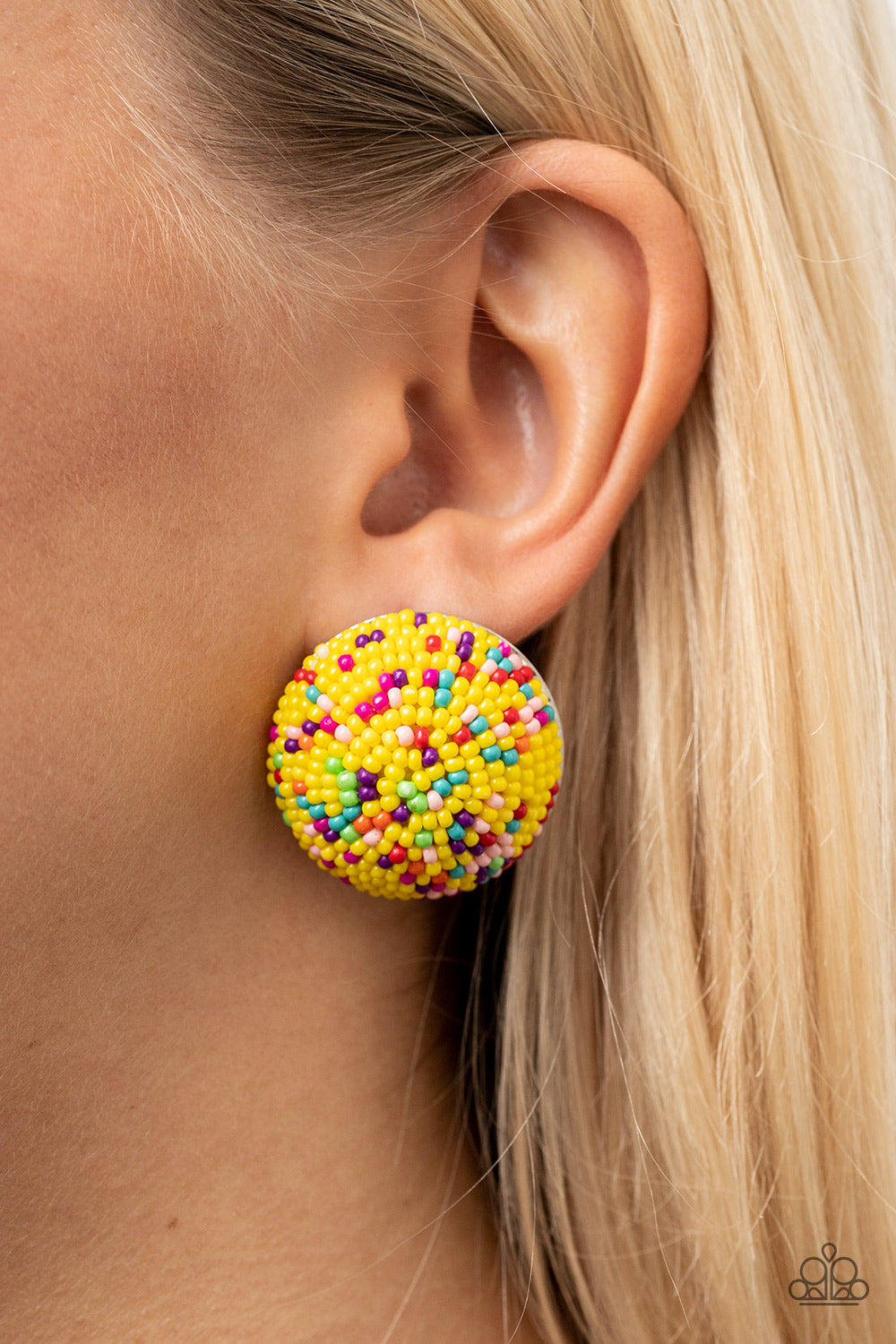 Kaleidoscope Sky - Yellow - Paparazzi Earrings