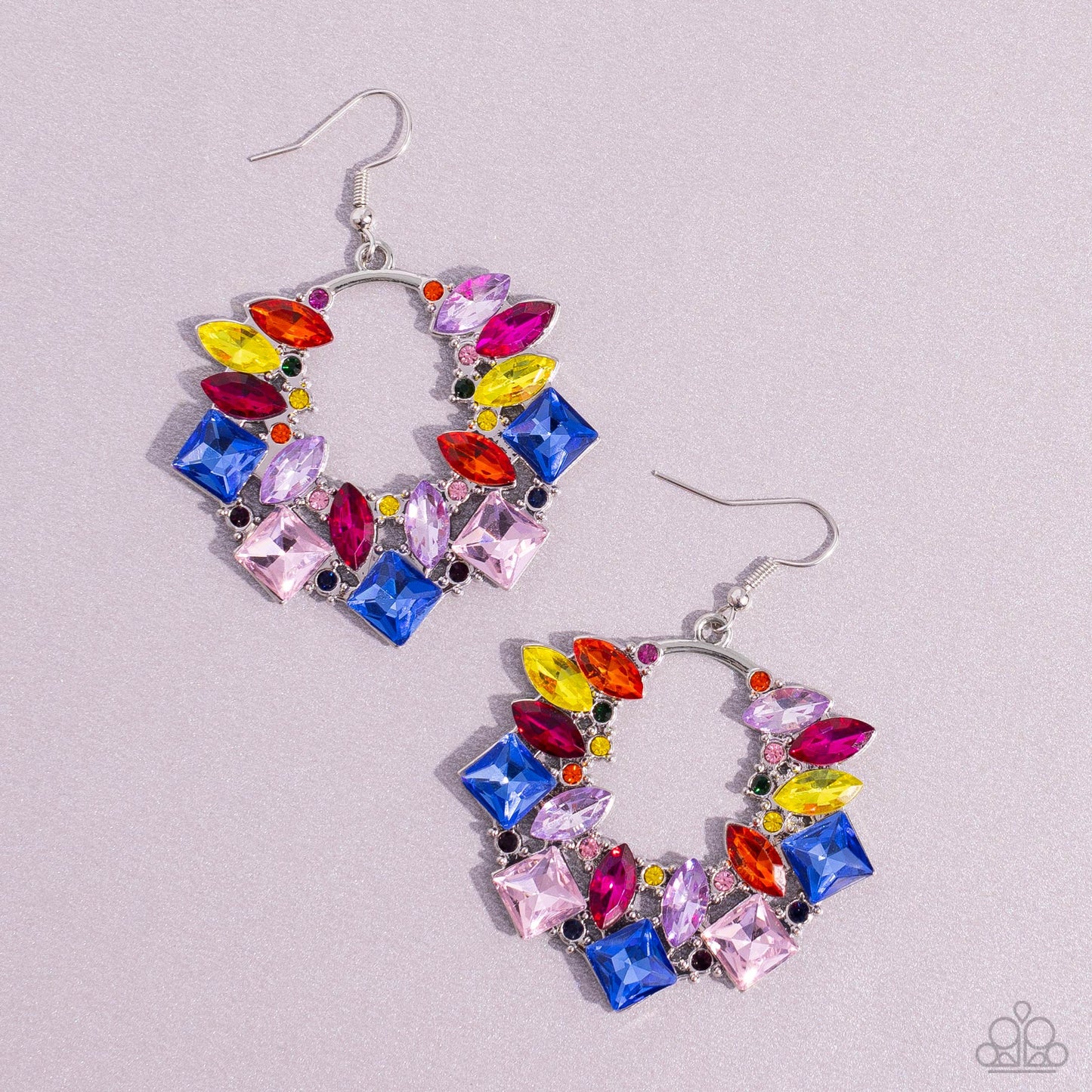 Wreathed in Watercolors - Multi - Paparazzi Earrings