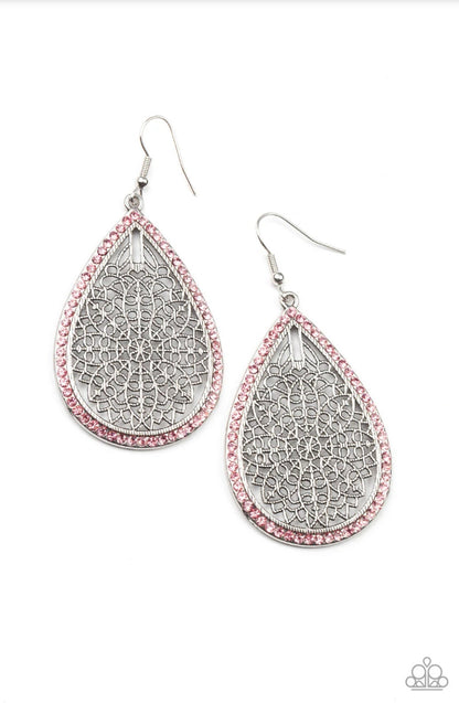 Fleur de Fantasy - Pink - Paparazzi Earrings