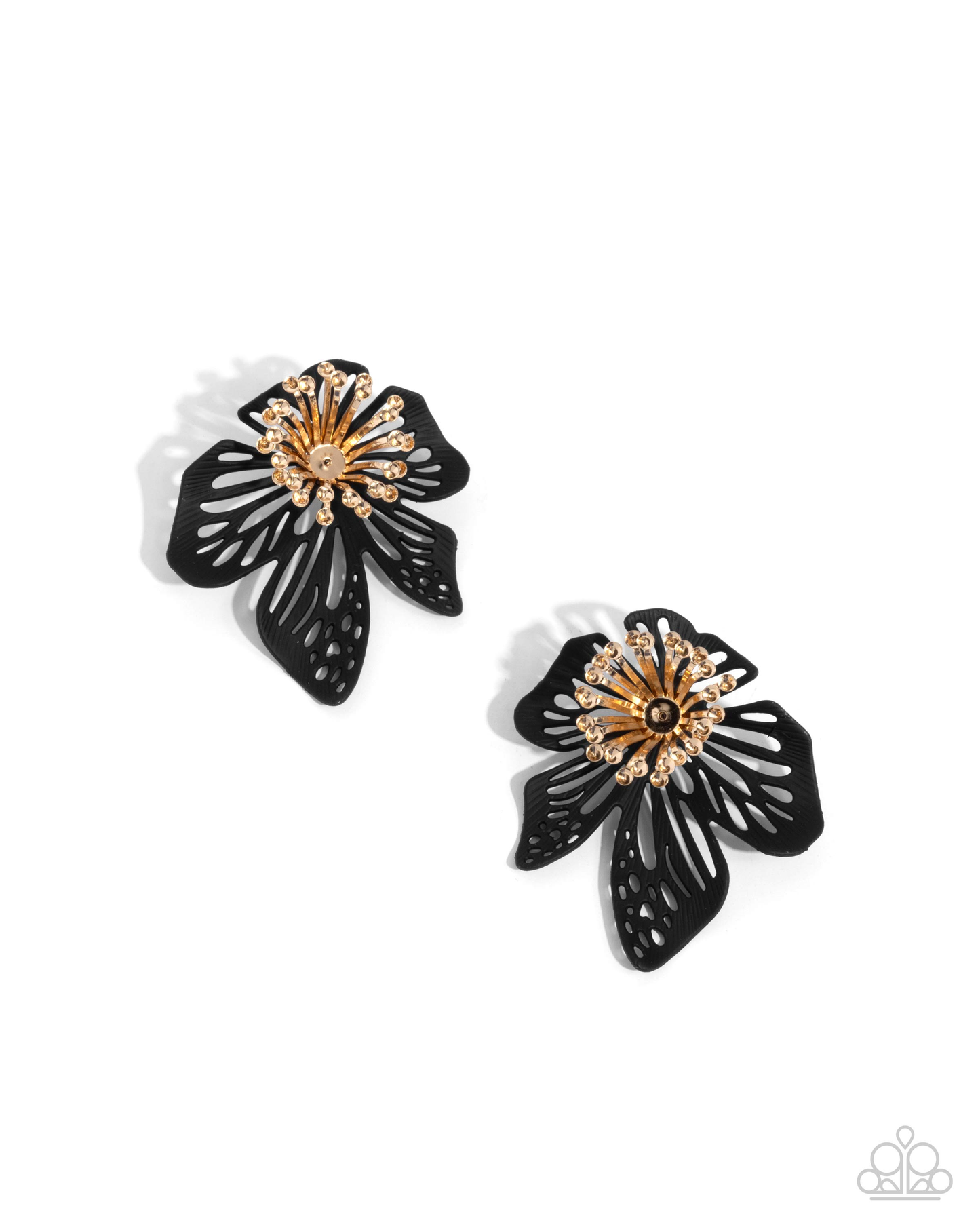 Wonderland Wallflower - Black - Paparazzi Earrings