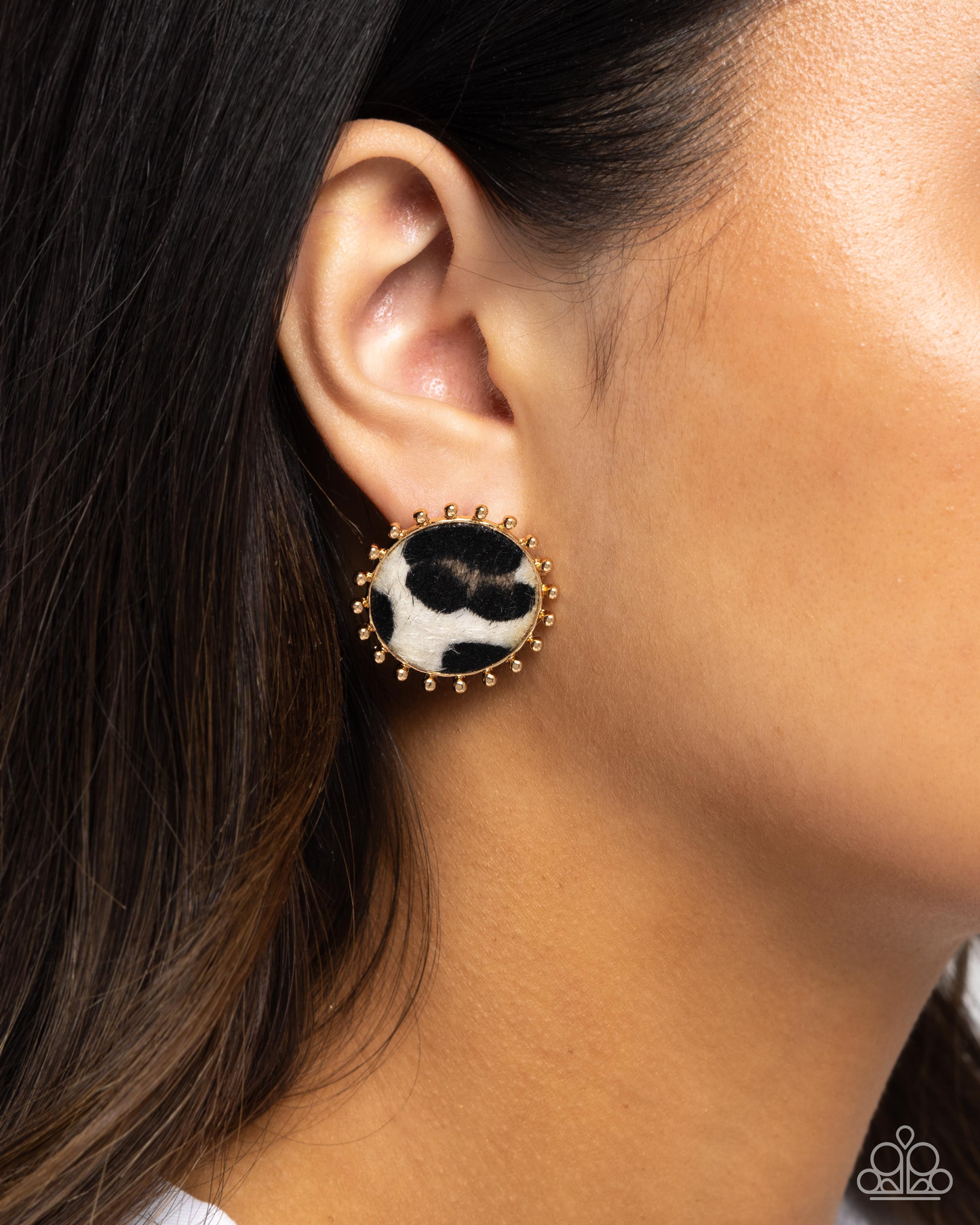 Cowhide Couture - Brown - Paparazzi Earrings