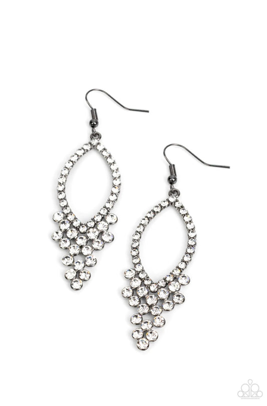 GLOWING off the Deep End - Black - Paparazzi Earrings