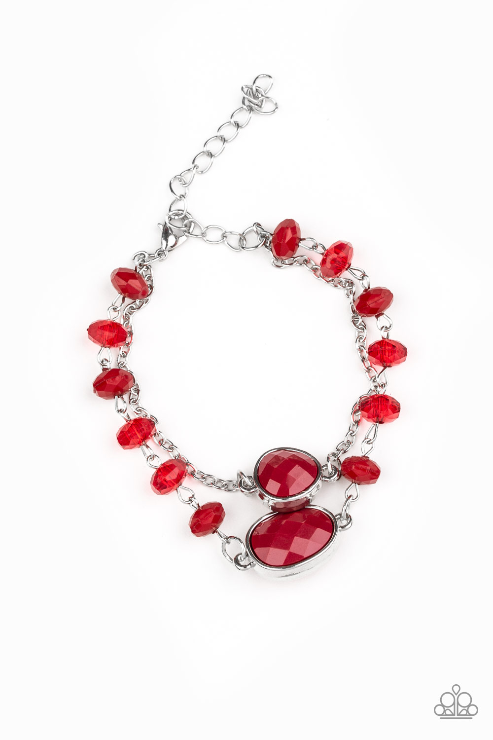 Dazzle The Crowd - Red - Paparazzi Necklace and Crowd Pleaser - Red - Paparazzi Bracelet Set