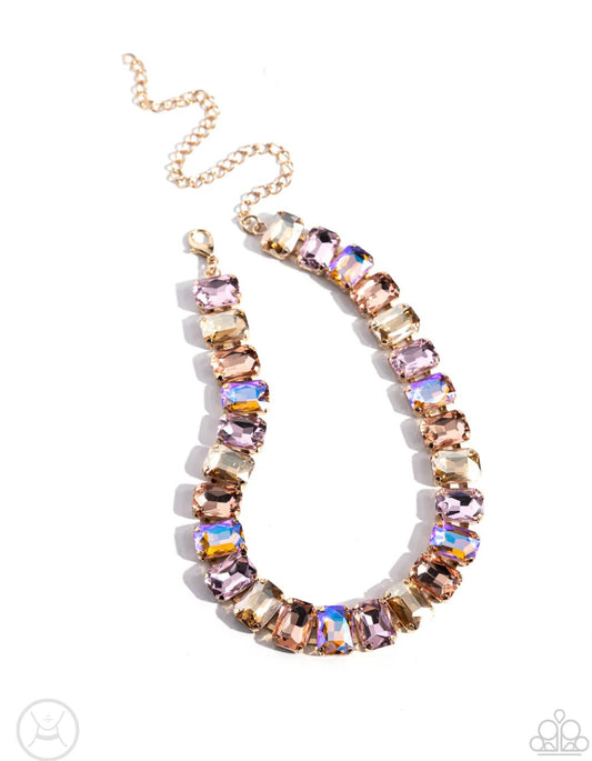 Ecstatic Emeralds - Gold - Paparazzi Necklace