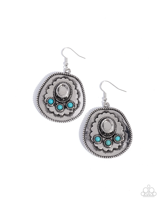 Cowboy Chaperone - Blue - Paparazzi Earrings