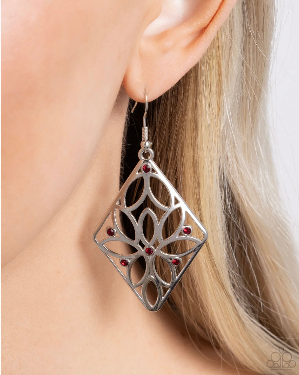 Pumped Up Posies - Red - Paparazzi Earrings