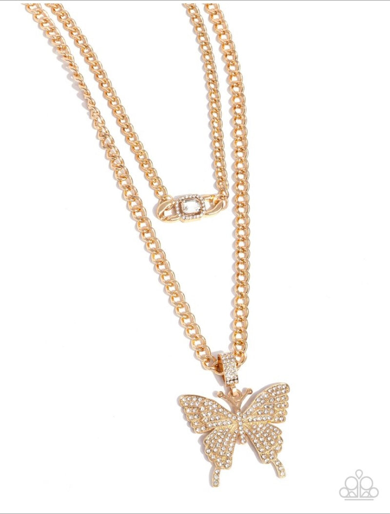 Aerial Arrangement - Gold - Paparazzi Necklace