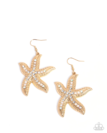 Seize the Starfish - Gold - Paparazzi Earrings