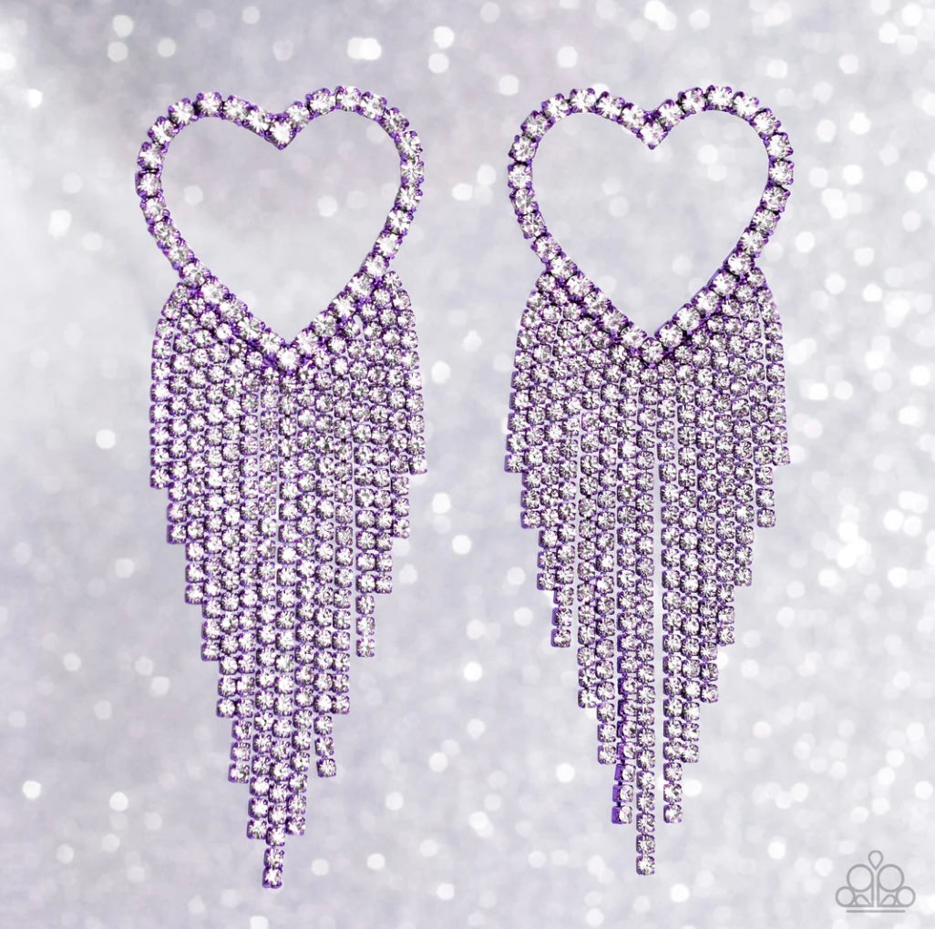 Sumptuous Sweethearts - Purple - Paparazzi Earrings