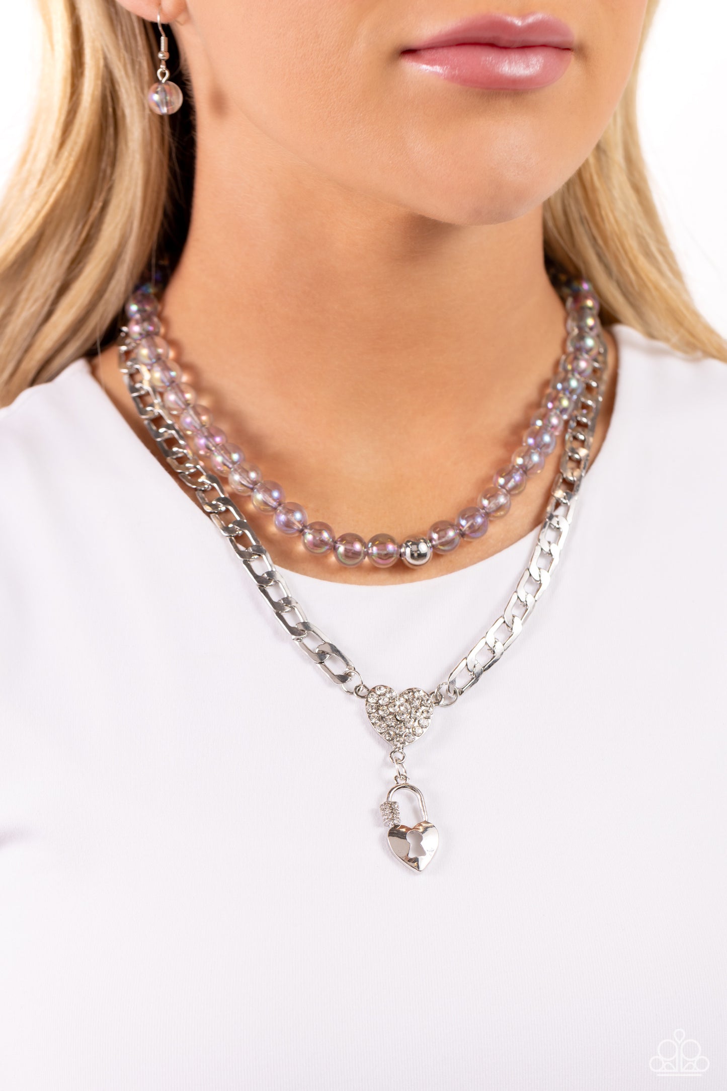 Turn Back the LOCK - Silver - Paparazzi Necklace