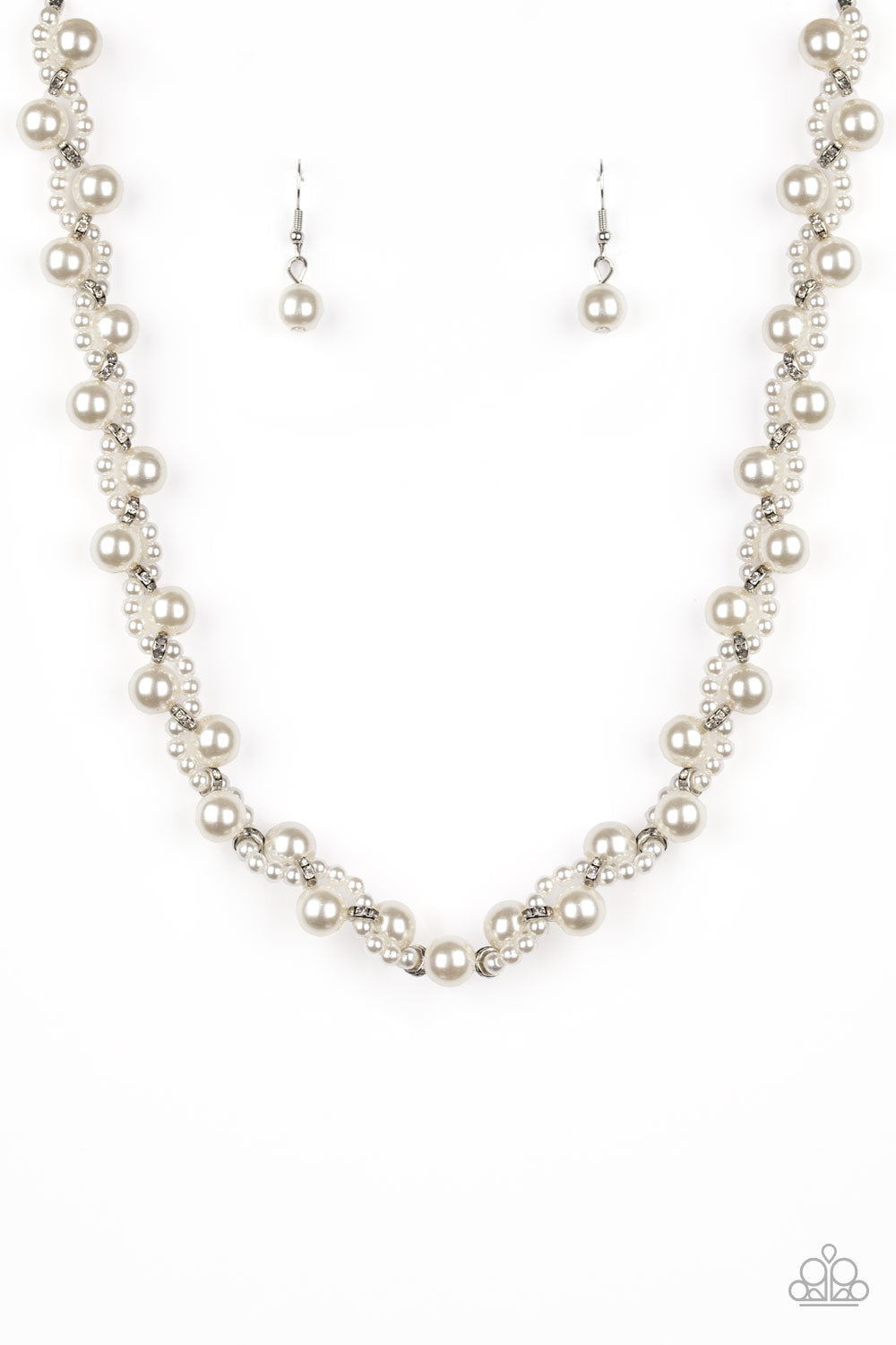 Uptown Opulence White Necklace and Utmost Uptown - White Set