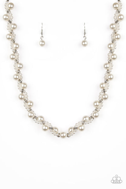 Uptown Opulence White Necklace and Utmost Uptown - White Set