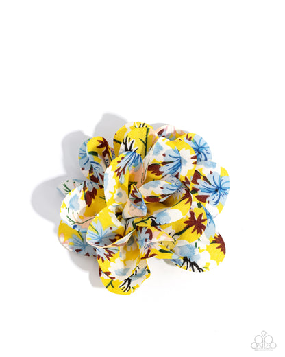 Flower Patch Paradise - Yellow - Paparazzi Hair Clip