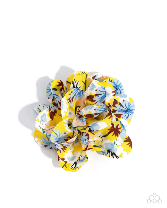 Flower Patch Paradise - Yellow - Paparazzi Hair Clip