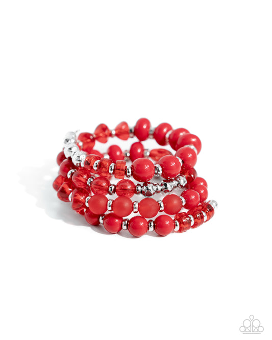 Colorful Charade - Red - Paparazzi Bracelet