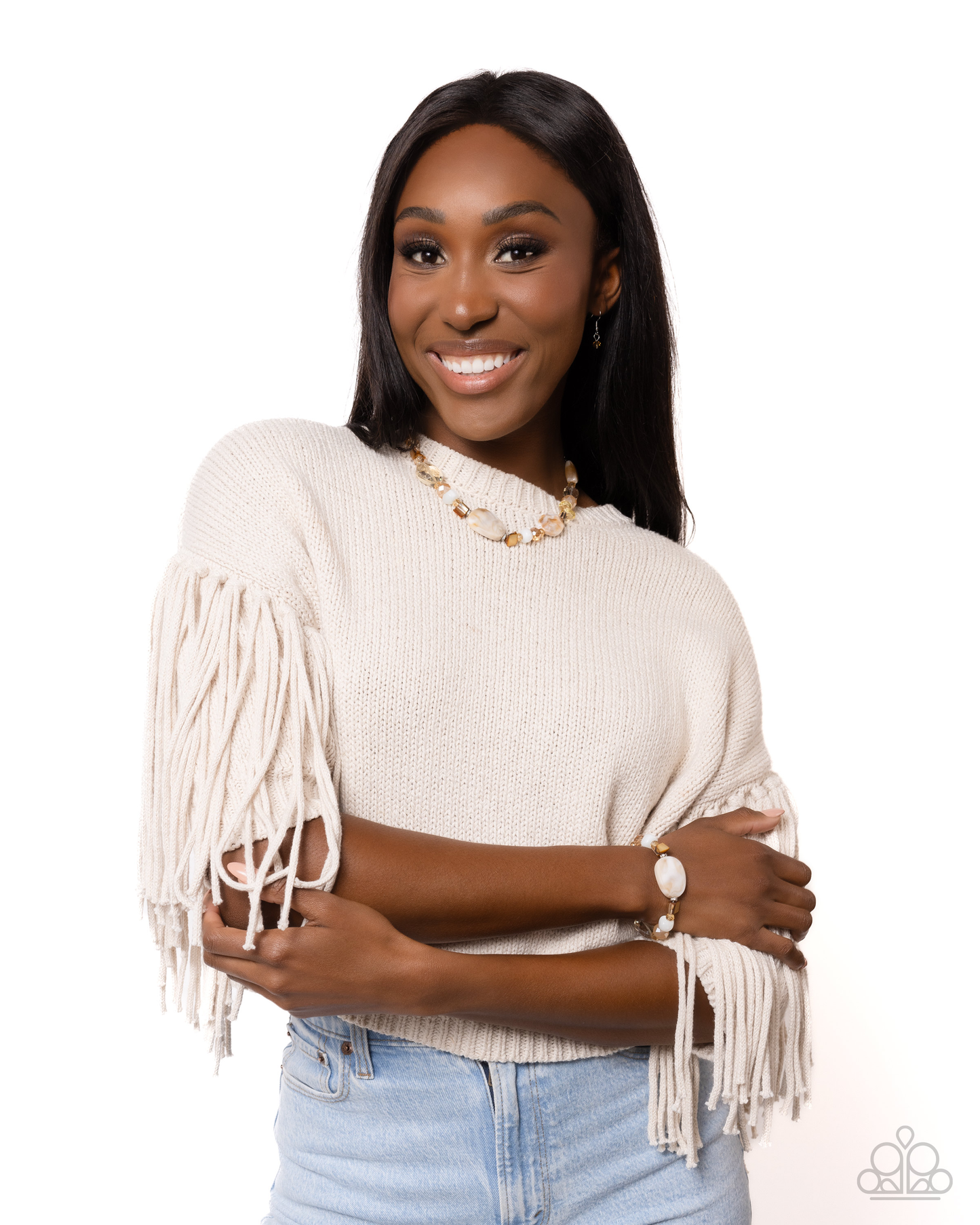 Apartment Abstract - Brown Necklace and Apartment Accent - Brown Bracelet Set