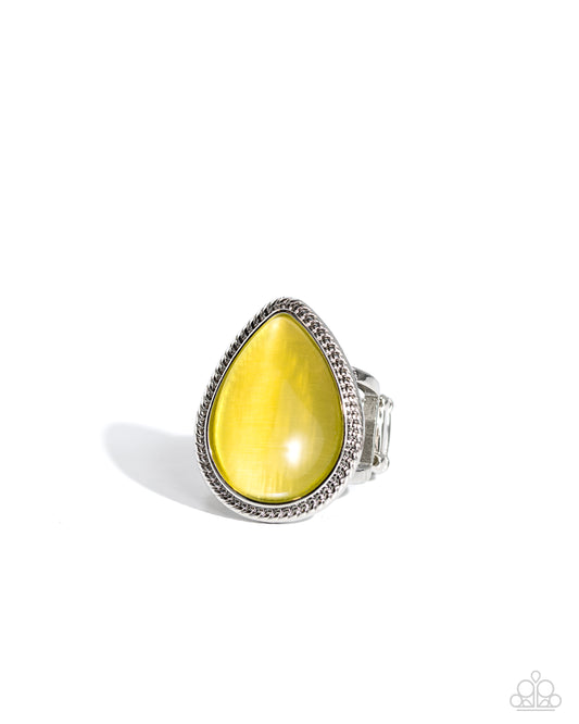 The Rain in MAINE - Yellow - Paparazzi Ring