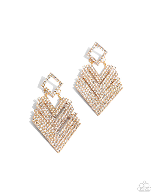 Cautious Caliber - Gold - Paparazzi Earrings