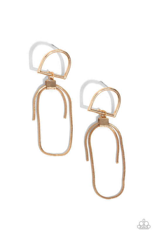 Minimalistic Maven - Gold - Paparazzi Earrings