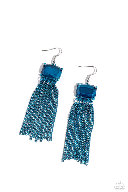 Dreaming Of TASSELS - Blue - Paparazzi Earrings