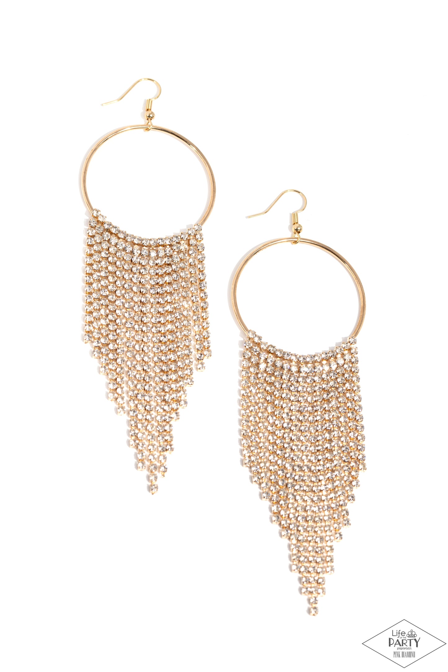 Streamlined Shimmer - Gold - Paparazzi Earrings (2023 Pink Diamond LOP)