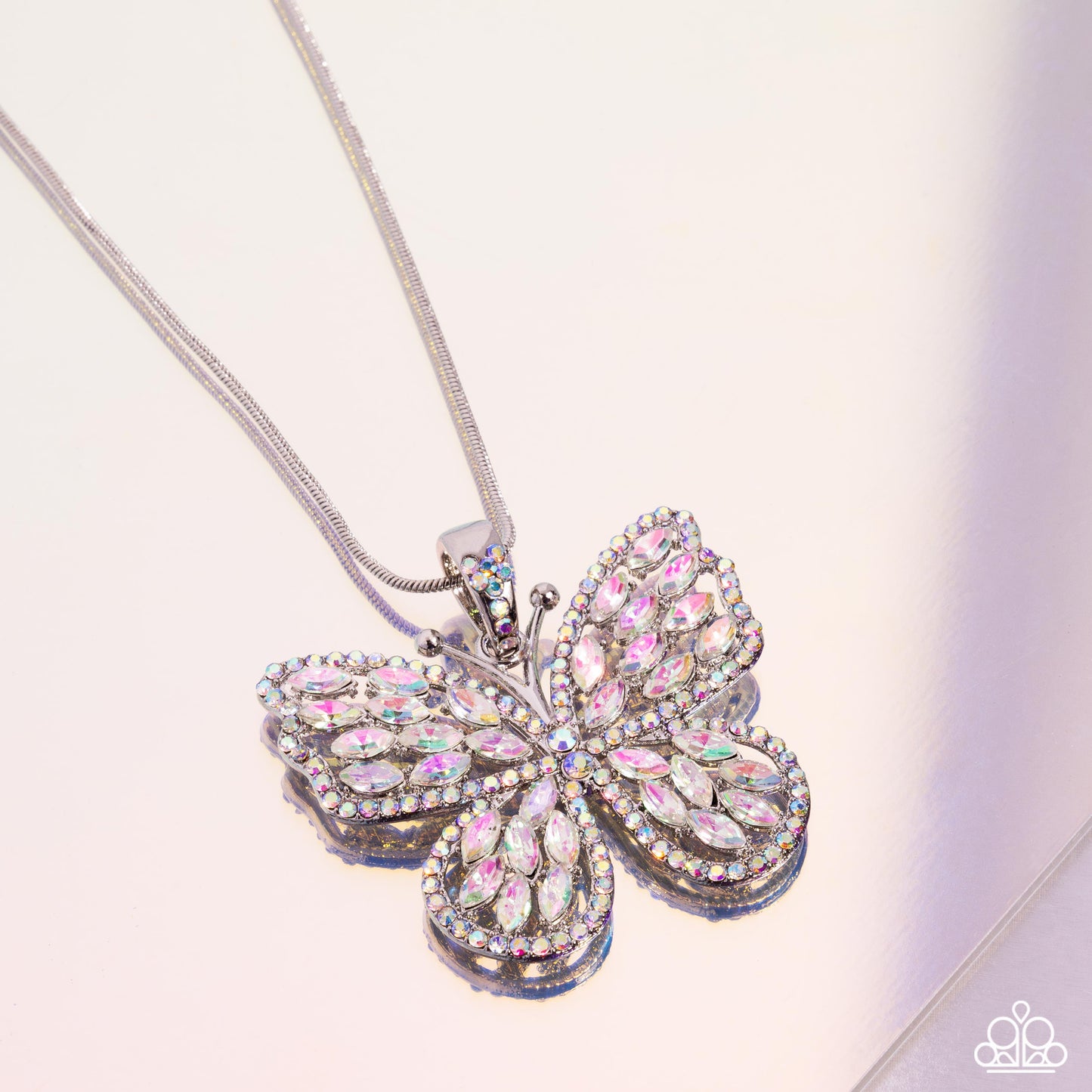 Fame and FLUTTER - Multi - Paparazzi Necklace (2023 Pink Diamond LOP)