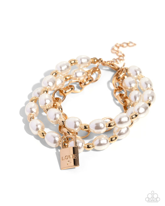 LOVE-Locked Legacy - Gold - Paparazzi Bracelet