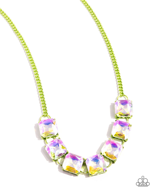 I SQUARE to Secrecy - Green - Paparazzi Necklace