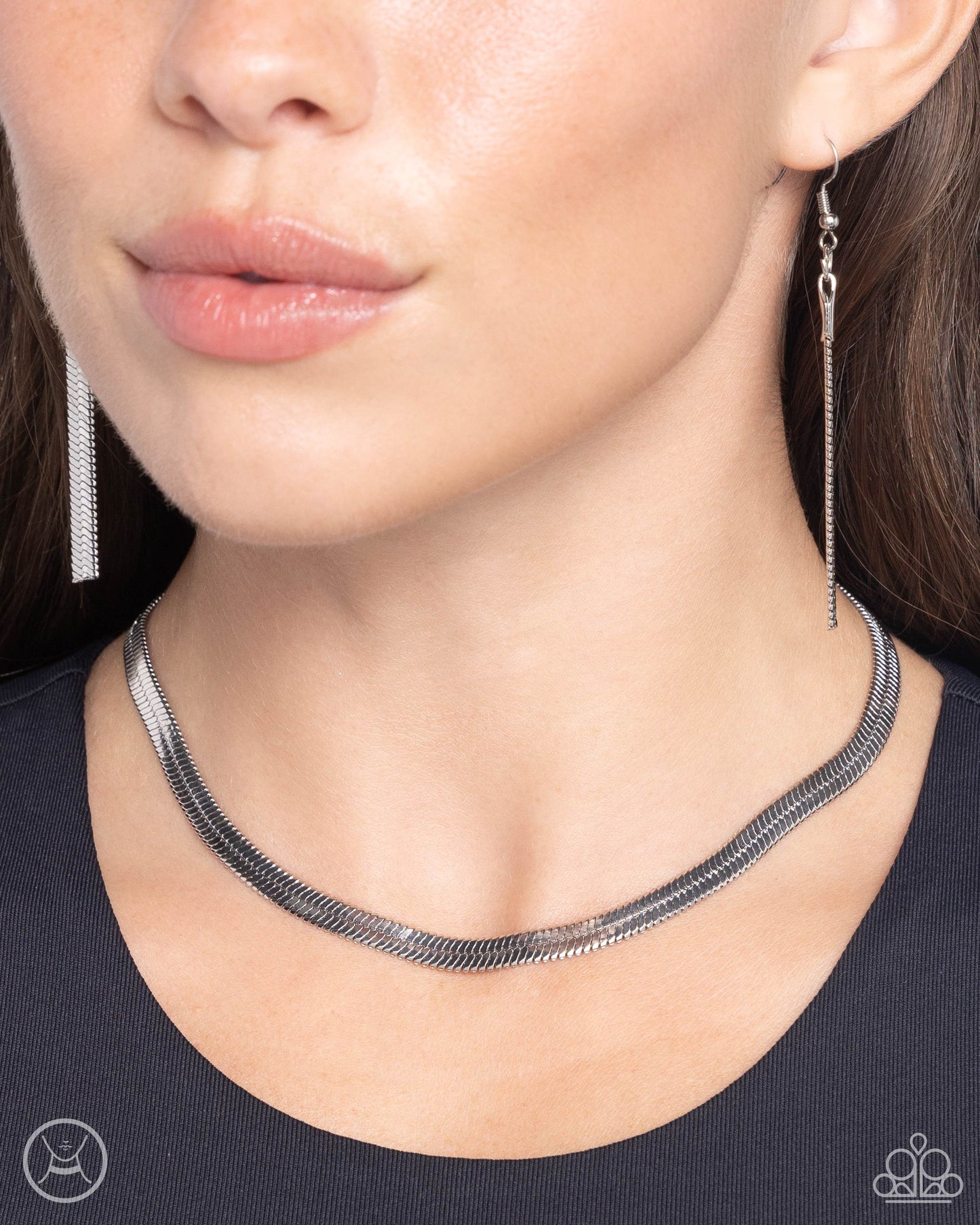 Musings Moment - Silver - Paparazzi Choker Necklace