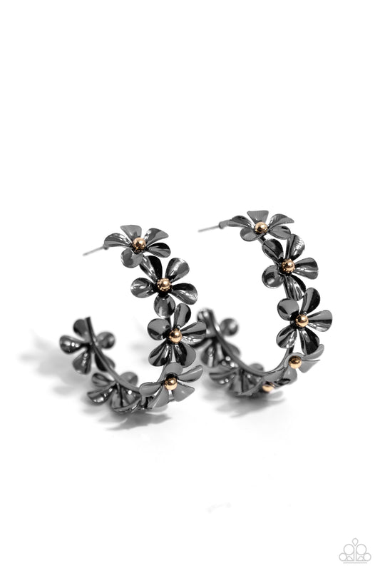 Floral Flamenco - Black - Paparazzi Earrings