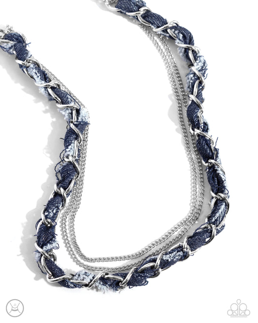 Denim Danger - Silver - Paparazzi Necklace