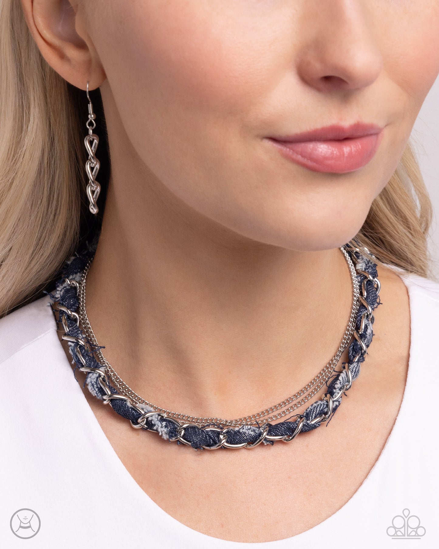 Denim Danger - Silver - Paparazzi Necklace